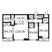 レスツオン厚別の間取り画像
