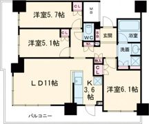プラウドタワー神戸県庁前の間取り画像