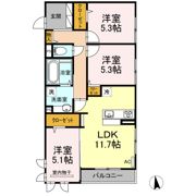 ピアチェーレアミカの間取り画像