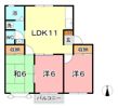 アパートメント明石 Aの間取り画像