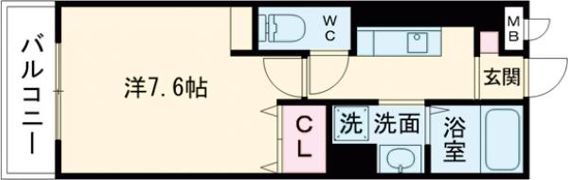 エルカーサ黒髪D-roomの間取り画像