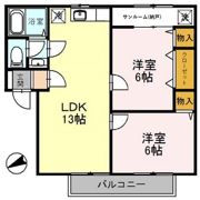 レーヴ・アズール Bの間取り画像