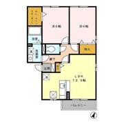 カーサ ハーモニー Bの間取り画像