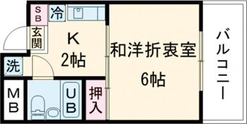 ハイツタナカ【 ベランダ有り 屋根付き 床有り 】の間取り画像