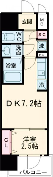 ソルテラス神戸栄町通の間取り画像