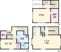 八幡町2丁目貸家の間取り画像