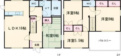 三好丘桜4丁目貸家の間取り画像