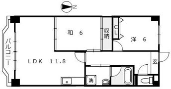 サンハイツ上町 1の間取り画像