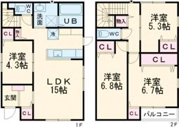 高松一宮戸建の間取り画像