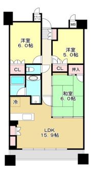 サンマンション山の手ヒルズ 513号室の間取り画像