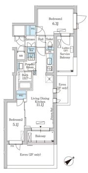 パークアクシス北千束MOCXIONの間取り画像