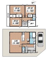 クレイドルガーデン春日部市一ノ割第11 1号棟の間取り画像