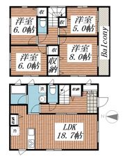 クレイドルガーデン坂戸市緑町第1 1号棟の間取り画像