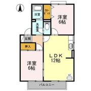 カムール高畑 Bの間取り画像