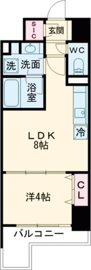 クロスレジデンス阿波座の間取り画像