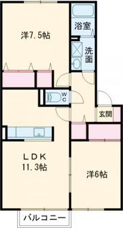 パセオ七ツ池Aの間取り画像