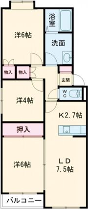 ヒルズハイツの間取り画像