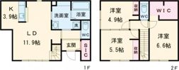 板倉3丁目戸建借家の間取り画像