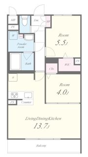 中島様マンションの間取り画像