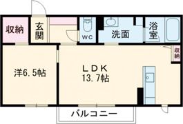グリーンハイツ河高 B棟101の間取り画像