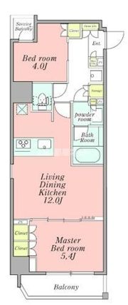 クレストコート新宿山吹町の間取り画像