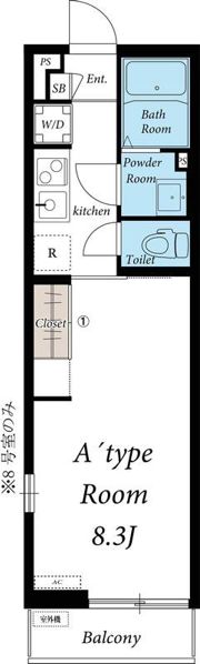 リブリ・ルームス弁天3-Ⅱの間取り画像
