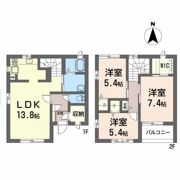 コモンシティ方木田貸家Bの間取り画像