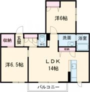 グリーンハイツ河高 B棟101の間取り画像