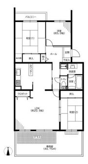 ベルフラワーズ大住台 2号棟の間取り画像