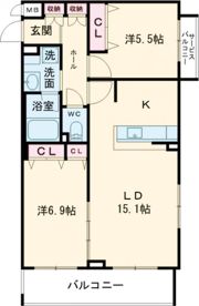 グランシュ長岡京の間取り画像
