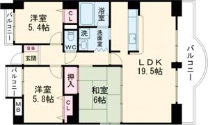 マウントビュー西田中の間取り画像