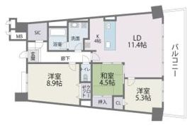 ｱｲﾗﾝﾄﾞｼﾃｨ･ｲﾝﾌｨﾆｶﾞｰﾃﾞﾝﾉｰｽ棟の間取り画像