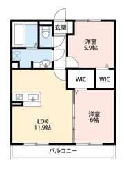ロゼッタ初生の間取り画像