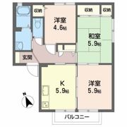 フラットすわBの間取り画像