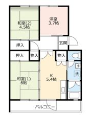 UR 泉南一丘団地 49棟の間取り画像
