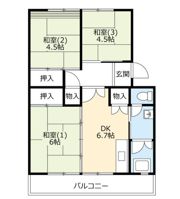 UR 泉南一丘団地 58棟の間取り画像