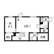 Hills Sapporo Ⅵ (読み:ヒルズサッポロシックス)の間取り画像