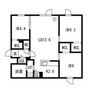 Hills Sapporo Ⅵ (読み:ヒルズサッポロシックス)の間取り画像