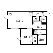 Hills Sapporo Ⅵ (読み:ヒルズサッポロシックス)の間取り画像