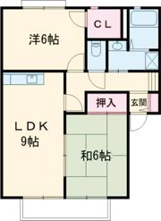 サンビューラ梅美台 Dの間取り画像