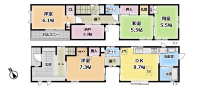 鷹匠3丁目戸建の間取り画像