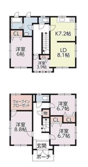 自由が丘戸建の間取り画像