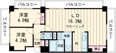アンビエント中山手の間取り画像