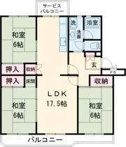 吹上団地 12号棟 1階の間取り画像