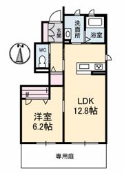 アカデミーフロント神拝 A棟の間取り画像