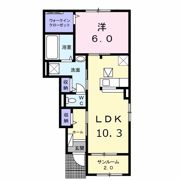 プティクールシャンロジュマンAの間取り画像