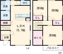 鶴田町メゾネットⅡの間取り画像