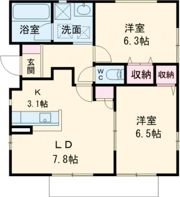 仮称)結城四ツ京ハイツ Bの間取り画像