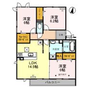 ﾛｲｼﾞｪﾝﾄﾊﾟｰｸｽ ﾚｲｸﾀｳﾝ Ⅱ Cの間取り画像