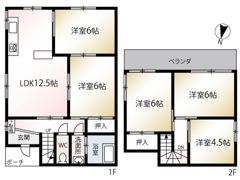 愛川町中津5LDK戸建ての間取り画像